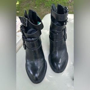 Chinese Laundry Black Buckle Boots